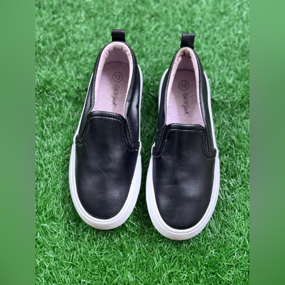 Cat and Jack Black Slip-On Kids Shoes Size 13